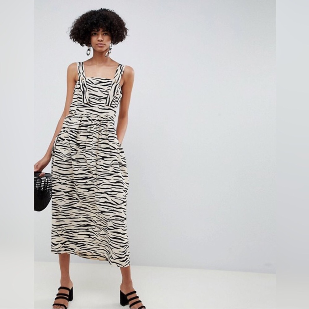 ASOS DESIGN Overall Maxi Dress in Animal Print